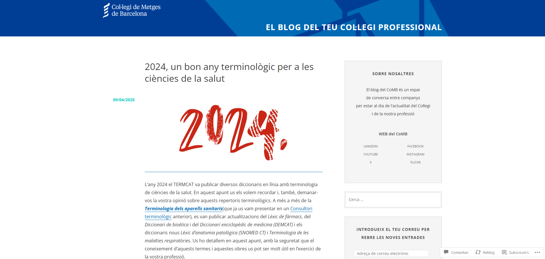 Blog del Col·legi de Metges de Barcelona