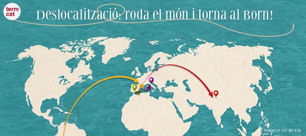 Mapa que assenyala els diferents tipus de deslocalització