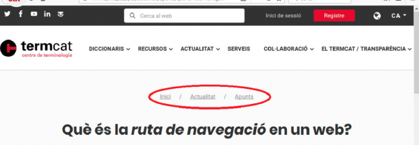 ruta de navegació